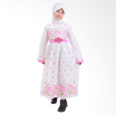 Jesca and Paul Qinaya 207 Gamis Baju Muslim Anak - White