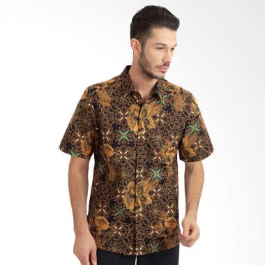 Asana Kertapati Short Sleeves Kemeja Batik Pria - Black