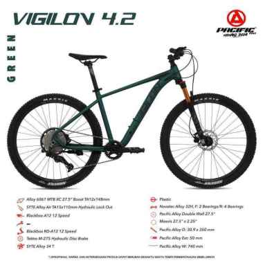 Pacific Vigilon 4.2 Sepeda MTB 27.5 Inchi Green