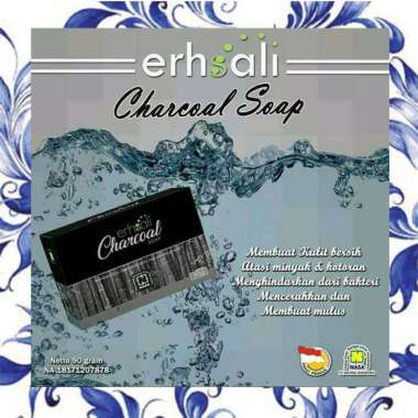 Erhsali Charcoal Soap Nasa Asli - sabun muka untuk hilangkan bekas jerawat hitam - sabun muka penghi