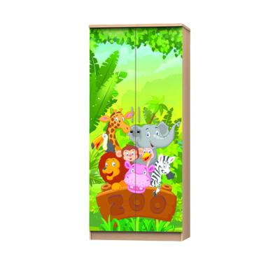 Super Furniture LP 883 Lemari Pakaian Anak Dua Pintu - Oak