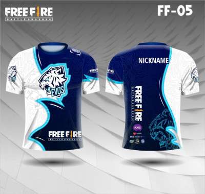 Jersey e sport free fire evos baju game kaos gamer ff BIRU S