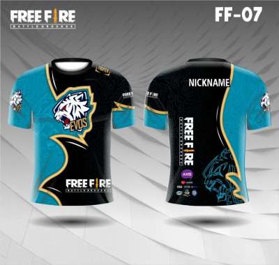 Jersey e sport free fire evos baju game kaos gamer ff HITAM M