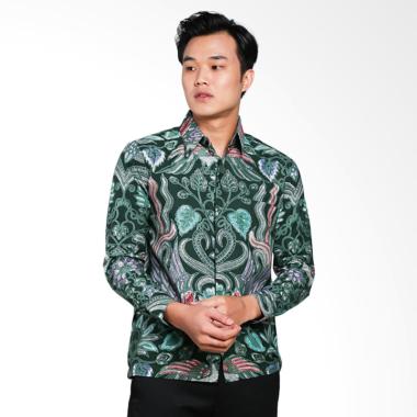 AWANA Lung Sawutan Modern Slim Fit Kemeja Batik Pria - Hijau