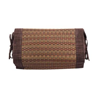 Hagihara Igusa Persegi Motif Lurik Bantal - Cokelat