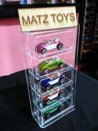RAK HOTWHEELS 5 KOTAK FULL AKRILIK ADA TUTUPNYA