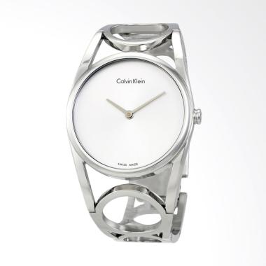 Calvin Klein Round Silver Size M Jam Tangan Wanita [K5U2M146]