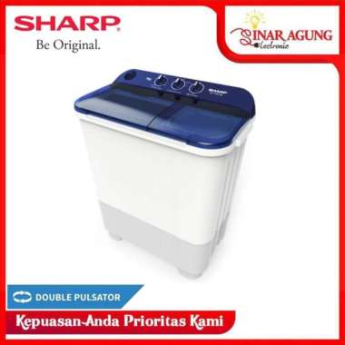 SHARP MESIN CUCI 2 TABUNG 7KG ES-T75NT BL EST 75NT BLUE - RESMI  -