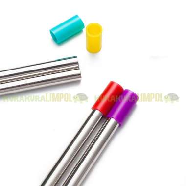 Tip Sedotan Silikon Cover Penutup Ujung Sedotan Silicone BOBA 12mm Biru