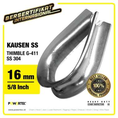 Thimble Wire Rope Kausen Sling SS 304 16mm - 5-8" POWERTEC