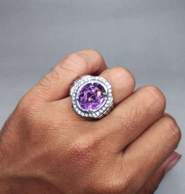 Batu Cincin Akik kecubung Ungu Ametis Asli