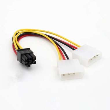 Kabel Power VGA - Adapter 2 molex to 6 pin - 6pin PCIE - PCI-E Multicolor