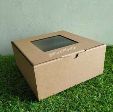 Kotak Kue Window | Dus Roti | Cake Box | Box CB Kaca 20x20x8 [10 Pcs]