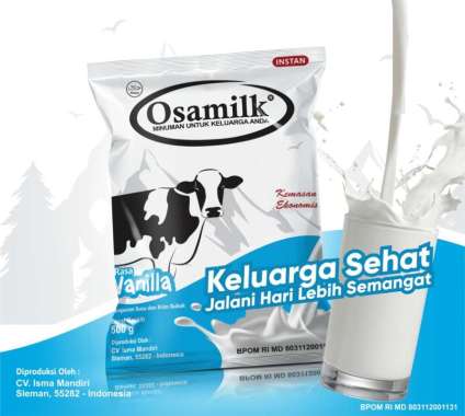 OSAMILK Rasa Vanila-Susu Penggemuk Badan-Susu Sapi Bubuk-Minuman Susu Bergizi-500 gram