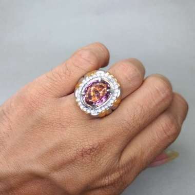 Batu Cincin kecubung Asli ungu Bagus Kristal