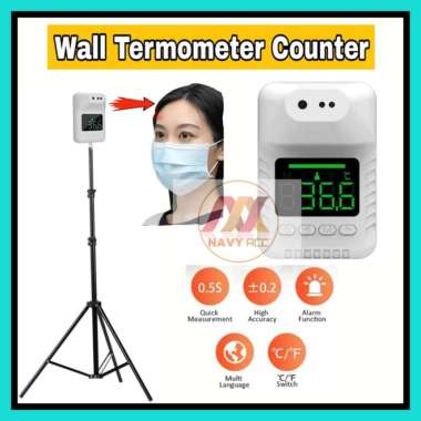 Termometer Dinding Infrared Counter Pengukur Suhu Badan Tempel K3X - K3X + TRIPOD