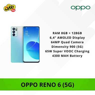 Oppo Reno 6 5G Smartphone (8/128GB) Aurora