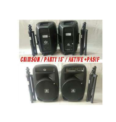 Paket Komplit Speaker Aktif 15 Inch Bluetooth Crimson Party 15