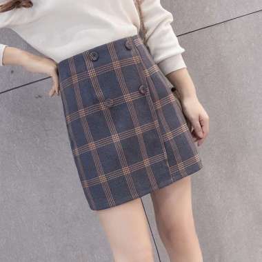 Promo IELGY Plaid A-line skirt hip 
