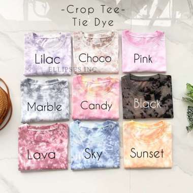 ELLIPSES.INC Crop Top Tie Dye Lengan Pendek & Panjang L Marble Panjang
