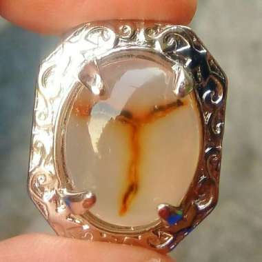 Cincin Batu Akik Motif Gambar Huruf T Antik 2