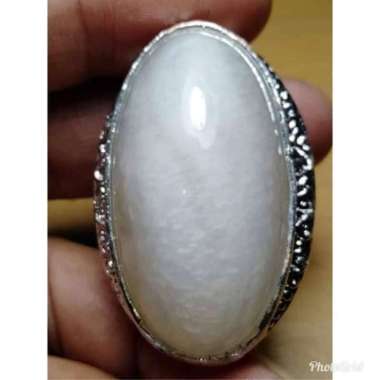 Cincin Batu Akik Pandan Motif Kapas Serat Antik