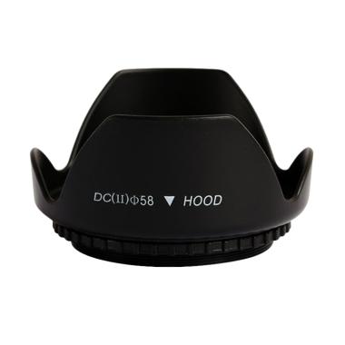 Universal Lens Hood Kamera for Canon DC II 58mm - Hitam