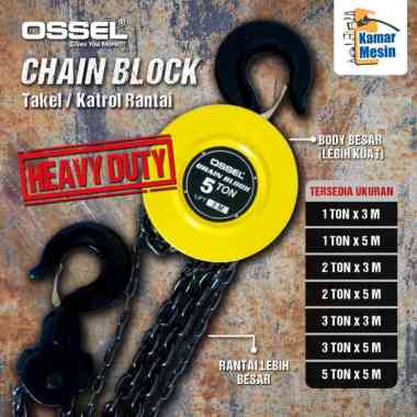 OSSEL Takel 2 ton x 3 meter Chain Block 2 ton x 3 meter Katrol Rantai