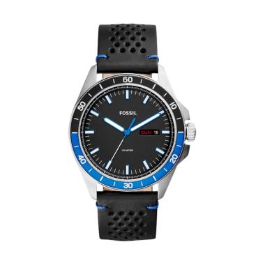Fossil Black Leather Jam Tangan Pria [FS5321 - SL]