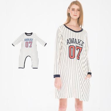 Mooimom Baseball Long Sleeves Nursi ... l Couple Ibu Anak - White