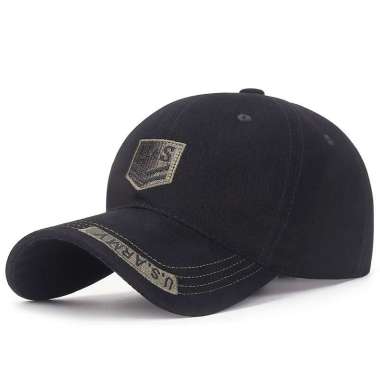 Baseball cap : US ARMY - Topi baseball topi golf topi pria topi wanita One Size BLACK