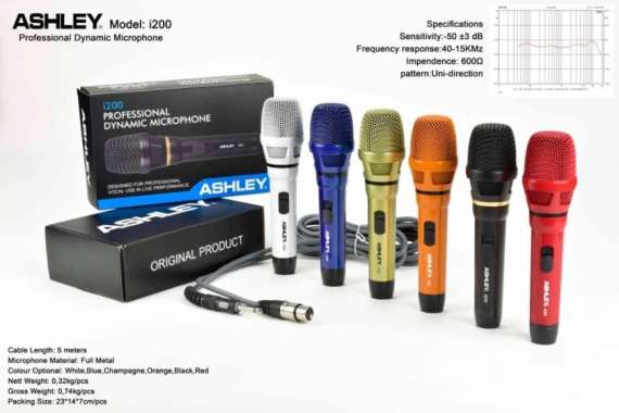 MODEL BARU Mic Kabel Ashley i200 Original