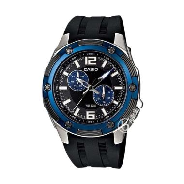 CASIO Enticer Casual Rubber Strap Jam Tangan Pria [Original/ MTP-1326] Blue Black