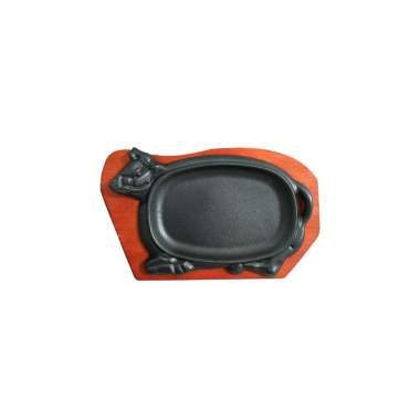 Premium Hot Plate Sapi + Tatakan Kayu Hot Plate Steak / Piring Steak BBQ Tatakan Kayu dan Gagang 20 