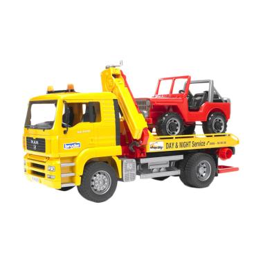 Bruder Toys 2750 MAN TGA Breakdown Truck with Cross Country Vehicle Diecast - mainan mobil/truck ana
