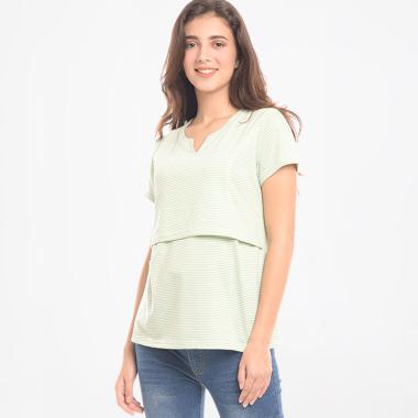 Mooimom V-Neck Nursing Top Baju Hamil & Menyusui - Light Green