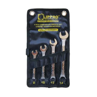 Lippro Set Kunci Ring Pas [4 pcs/ 8-14 mm] Hitam