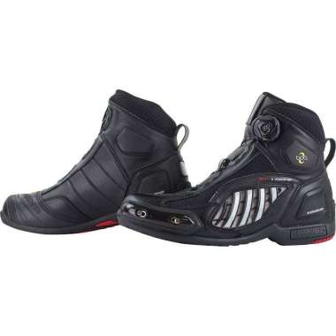 Komine BK-078 AIR THROUGH PROTECT BOA SHOES SPORT BLK 25 Black