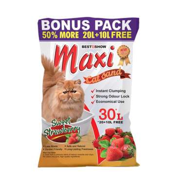 Maxi Cat Sand Sweet Strawberry 30Lt