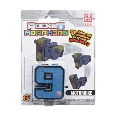 Emco 6888 Pocket Morphers 6882 - Motorbike Number 9 Mainan Anak - Blue