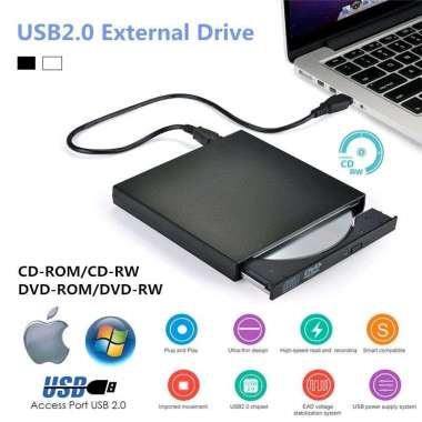 CD ROM Drive External DVD Drive Slim Portable Optical Drive Writer Burner Rewriter
