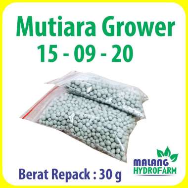 Pupuk Mutiara Grower 15 - 09 - 20 Repack 30 gram / 30.000 mg pertanian aglaonema npk pot sayur daun pertumbuhan tani