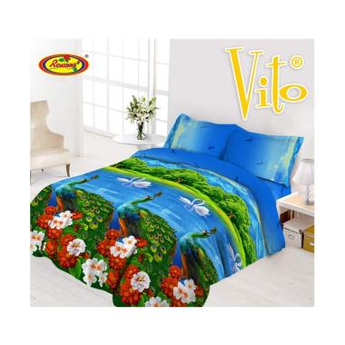 Vito Disperse Peacock Rumbai Set Sprei & Bed Cover [King Size/ 180x200 ...