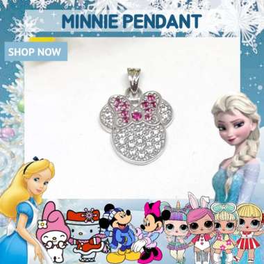 BCL326 PERHIASAN KALUNG LIONTIN DEWASA DAN ANAK MINNIE PERAK SILVER 925 LAPIS EMAS PUTIH ASLI ORIGIN