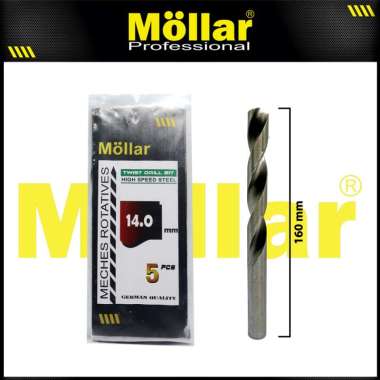 MOLLAR HSS 14 mm Mata Bor Besi Aluminium Kayu Matabor 14mm - Satuan