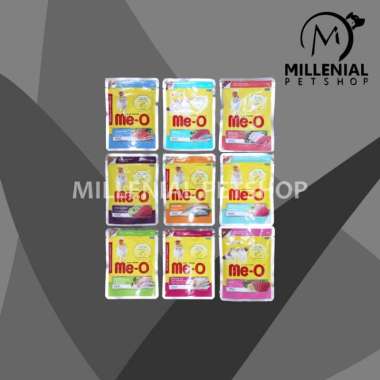 Meo Makanan kucing Basah Cat Food Pouch Wetfood Me-O Sachet 80 Gram Beef Lamb