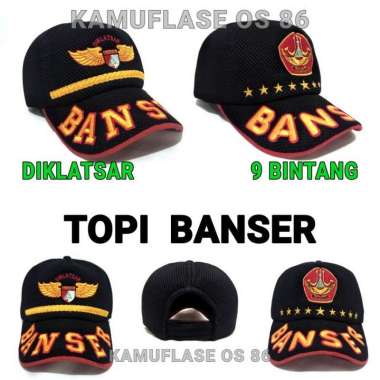 TOPI BANSER DIKLATSAR DAN 9 BINTANG NU ANSOR BAHAN DOUBLE MESS 9 BINTANG