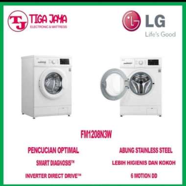 LG FM1208N3W MESIN CUCI FRONT LOADING INVERTER 8 KG LG FM1208 INVERTER