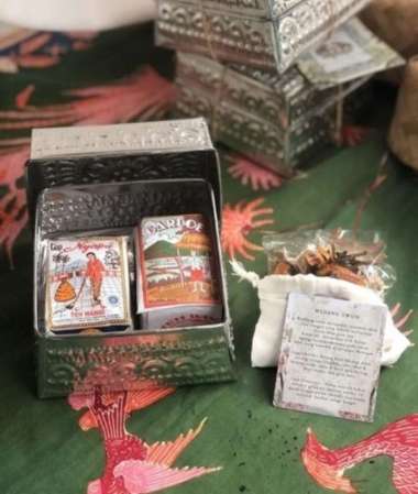 Wadah Bokoran box 1 set tutup bahan plat ukir Ukuran 14cm