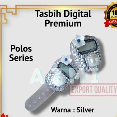 Tasbih Digital Premium Motif Polos Tasbih Hias Digital Swarovski Warna Silver